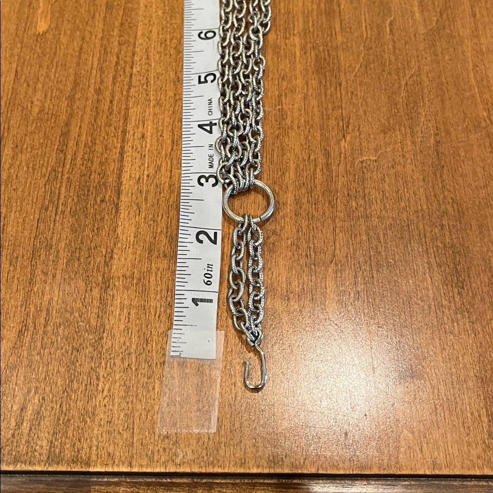 Vintage Silver Tone Scalloped Chain Link Filigree Belt Adjustable - Picture 10 of 14